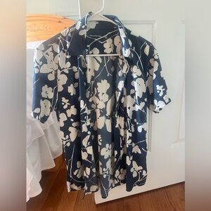 Abercrombie Men’s Floral Button Down Hawaiian Shirt